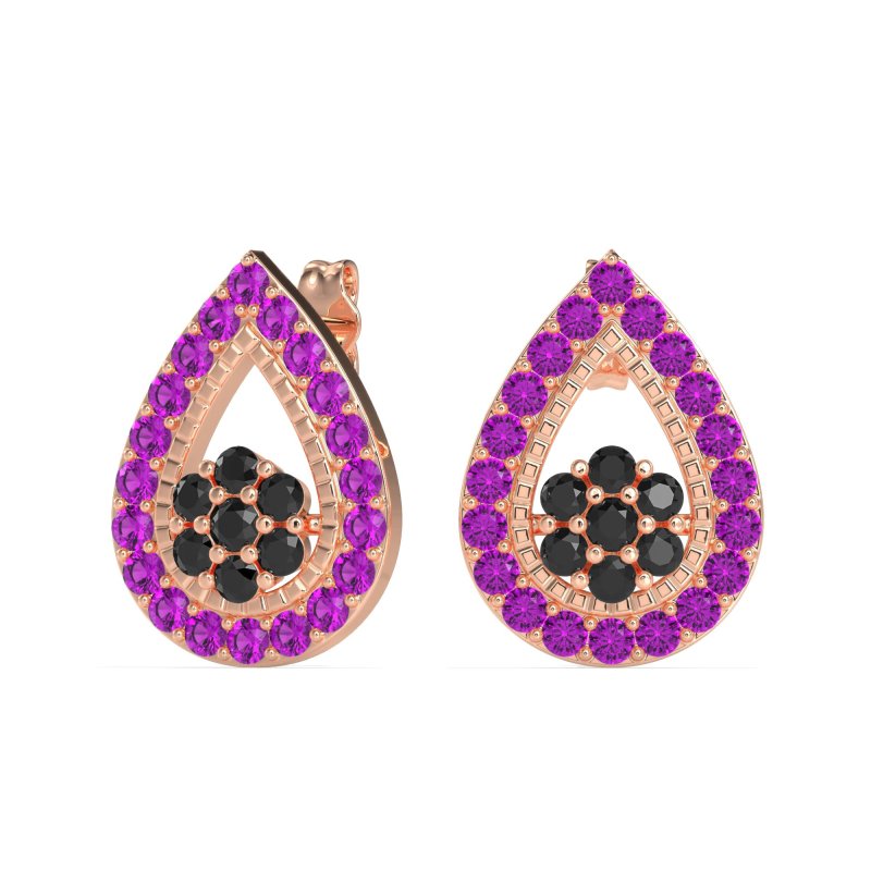 Teardrop Cluster Halo Earrings
