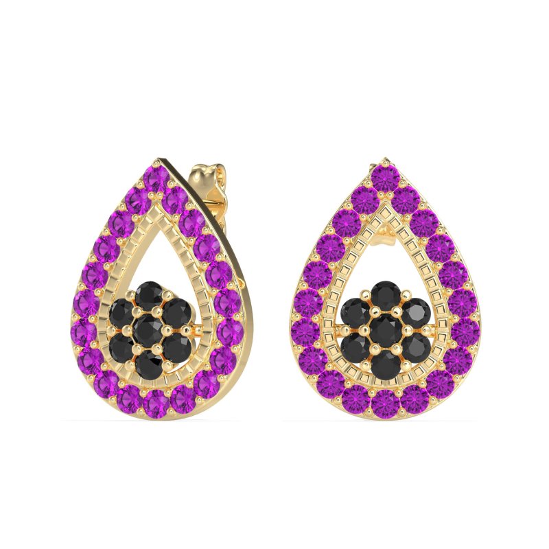 Teardrop Cluster Halo Earrings