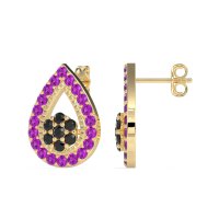 Teardrop Cluster Halo Earrings