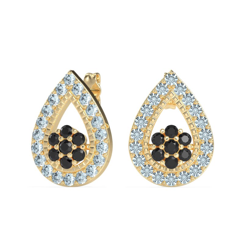 Teardrop Cluster Halo Earrings