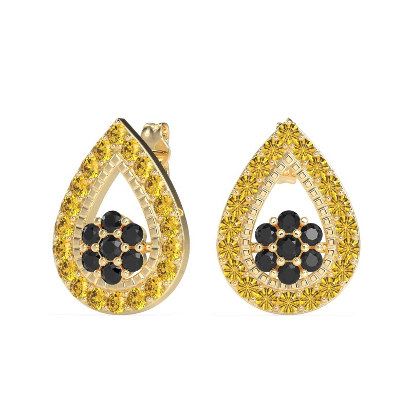 Teardrop Cluster Halo Earrings