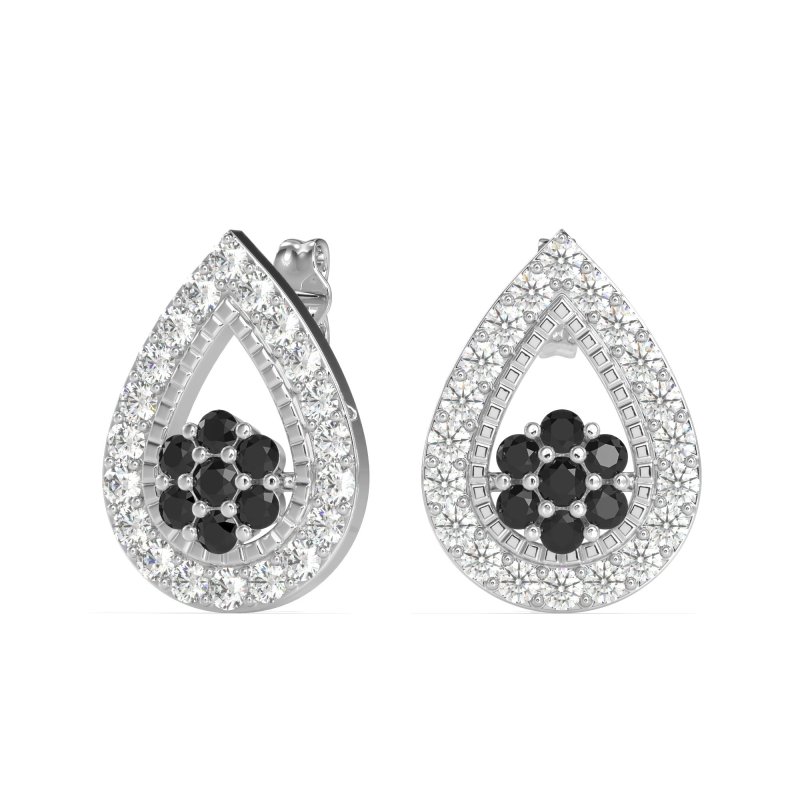 Teardrop Cluster Halo Earrings