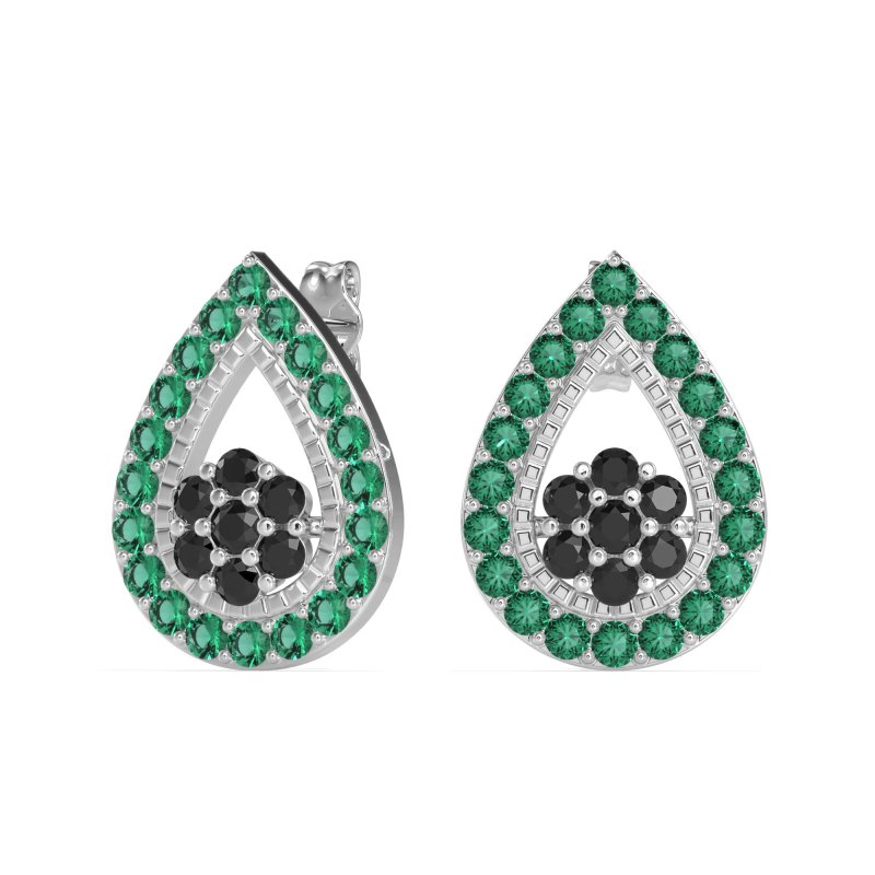 Teardrop Cluster Halo Earrings