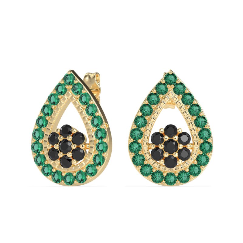 Teardrop Cluster Halo Earrings