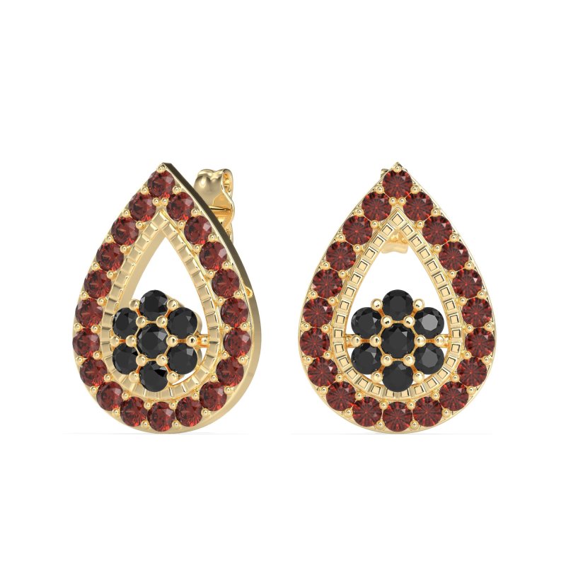 Teardrop Cluster Halo Earrings
