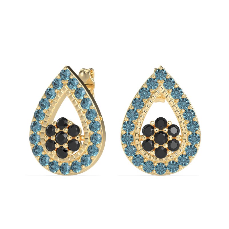 Teardrop Cluster Halo Earrings