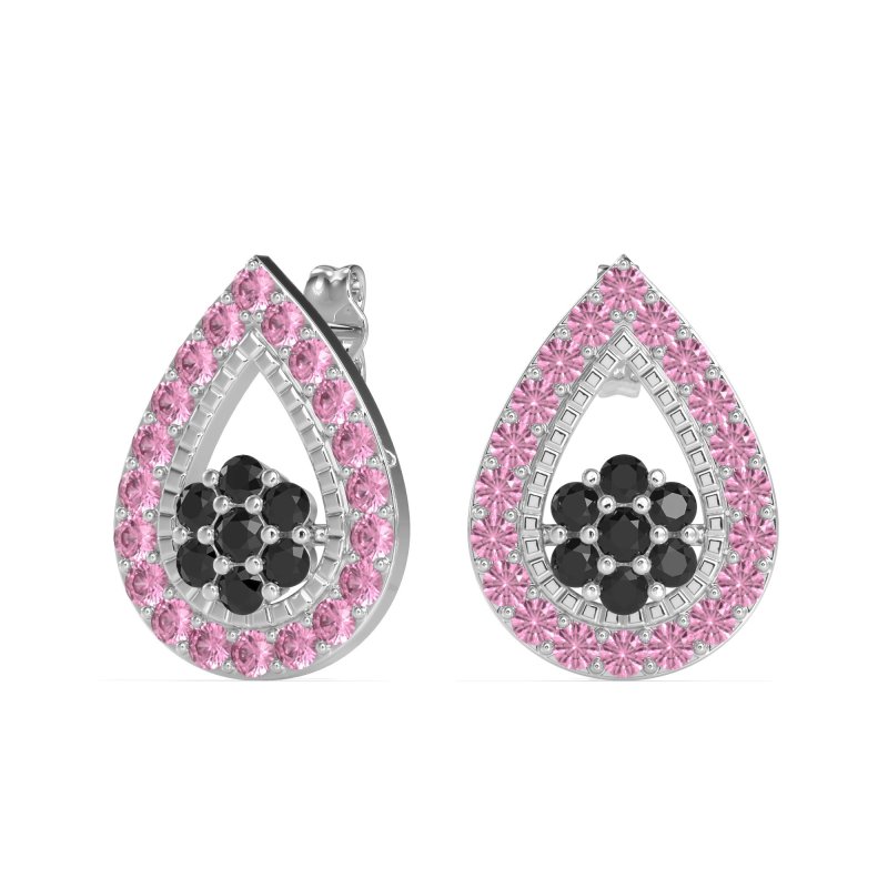 Teardrop Cluster Halo Earrings