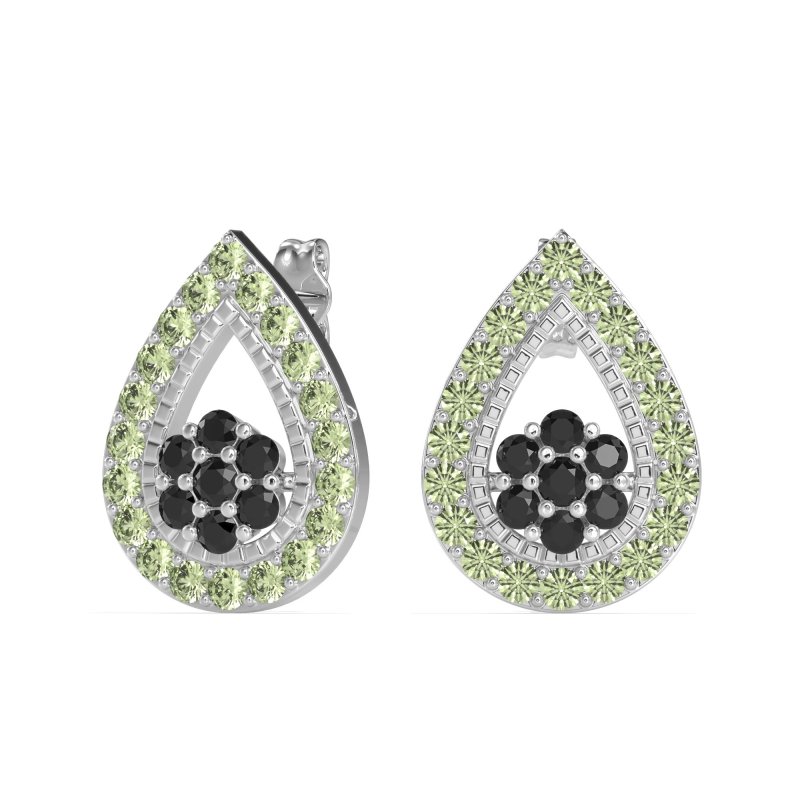 Teardrop Cluster Halo Earrings