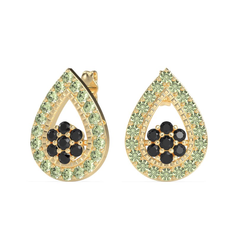 Teardrop Cluster Halo Earrings