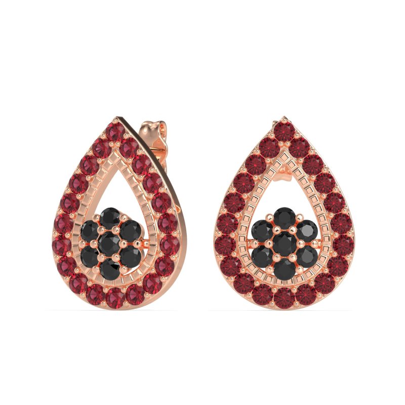 Teardrop Cluster Halo Earrings