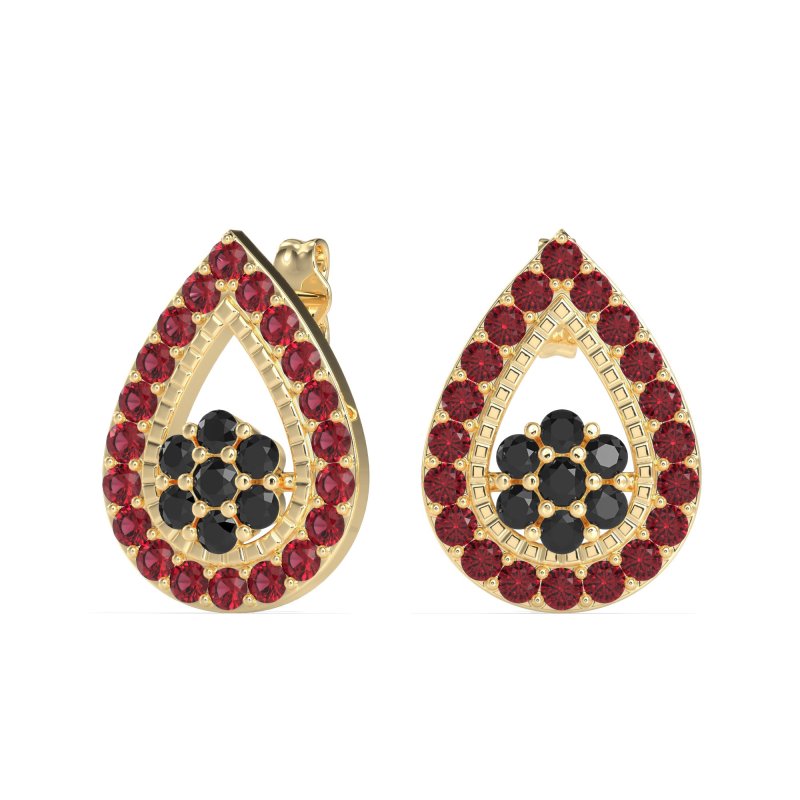 Teardrop Cluster Halo Earrings