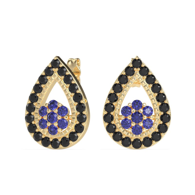 Teardrop Cluster Halo Earrings