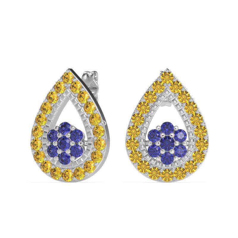 Teardrop Cluster Halo Earrings