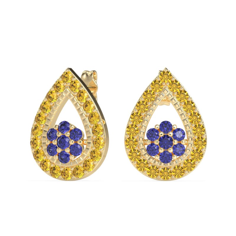 Teardrop Cluster Halo Earrings