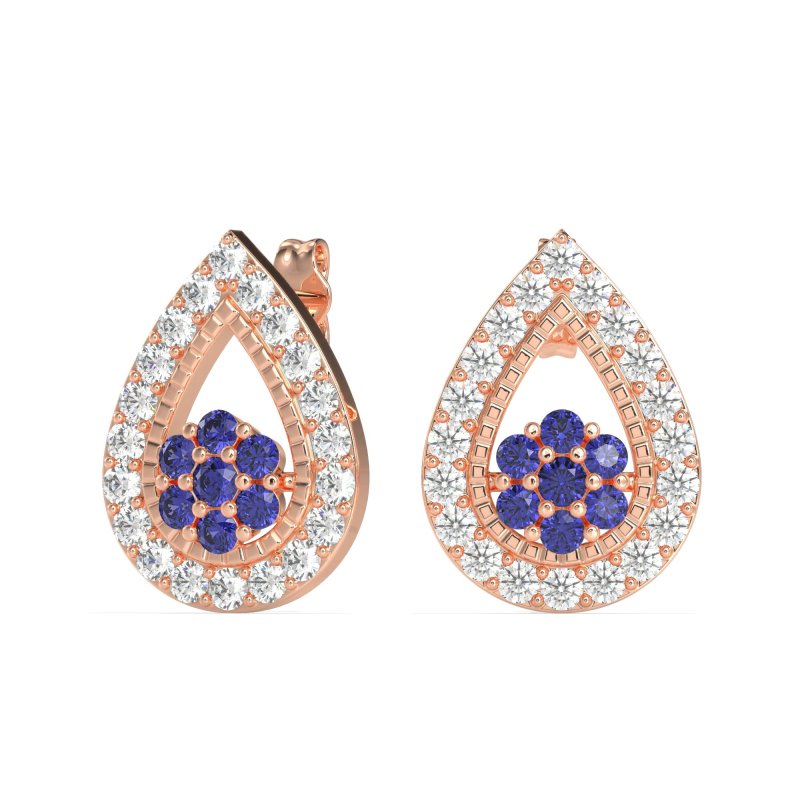 Teardrop Cluster Halo Earrings