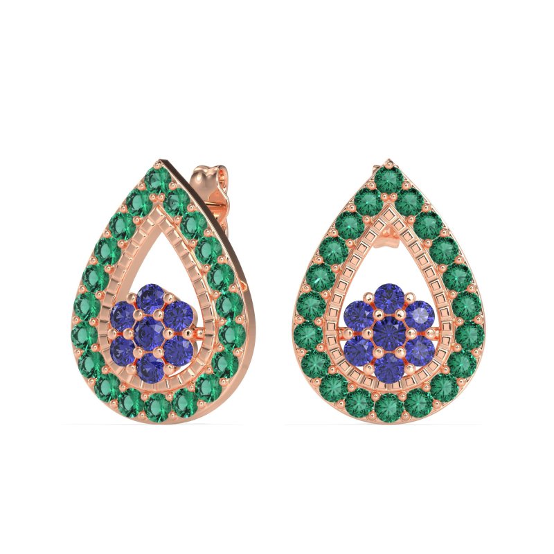 Teardrop Cluster Halo Earrings