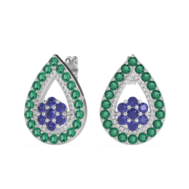 Teardrop Cluster Halo Earrings