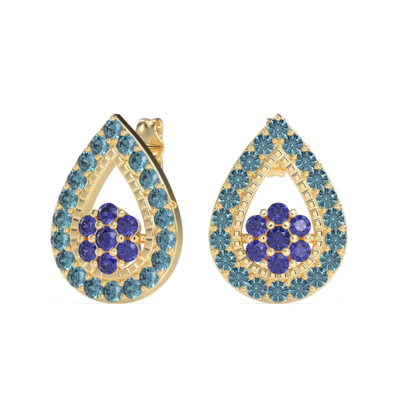 Teardrop Cluster Halo Earrings