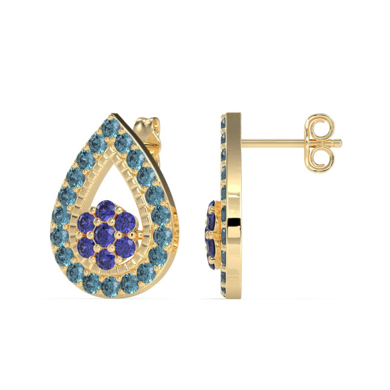 Teardrop Cluster Halo Earrings