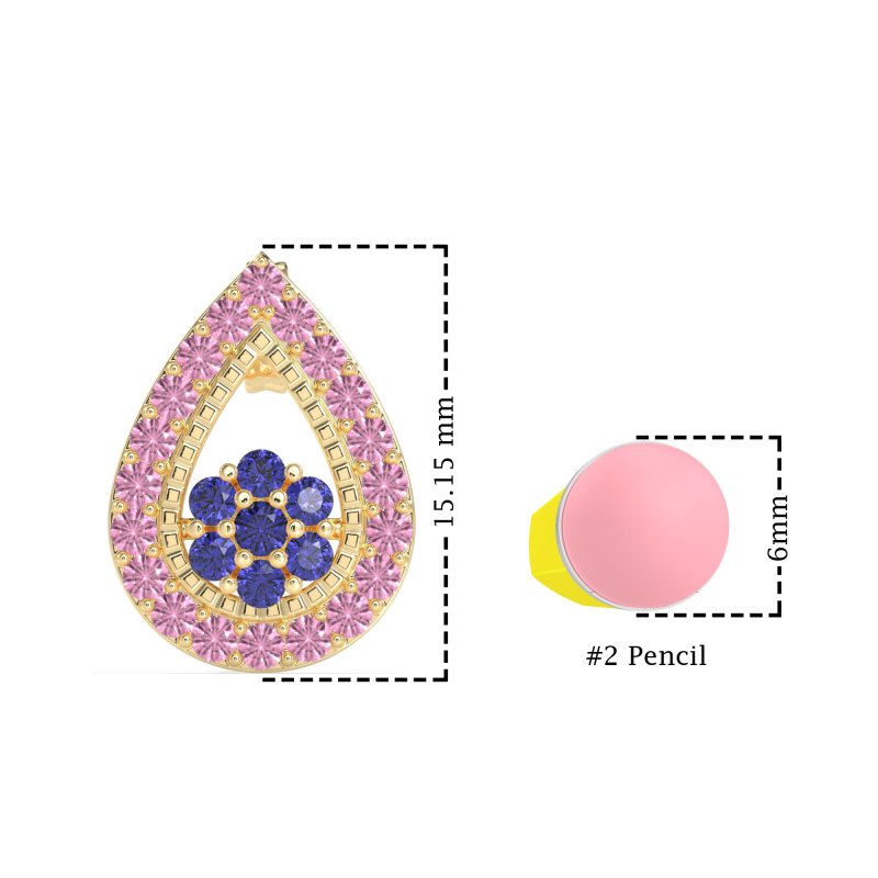 Teardrop Cluster Halo Earrings