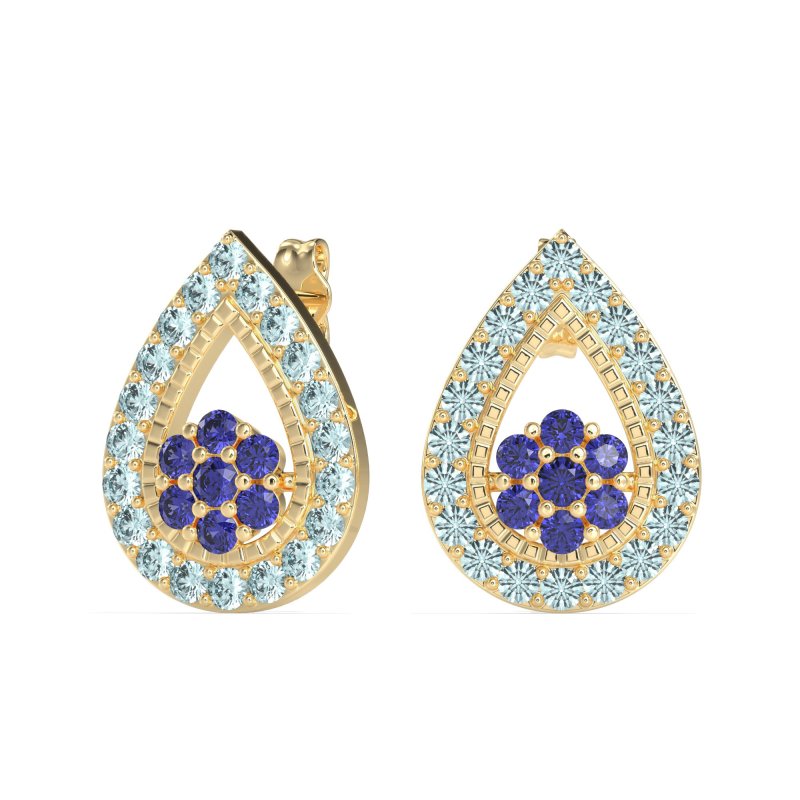 Teardrop Cluster Halo Earrings
