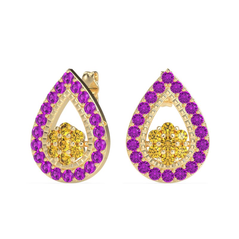 Teardrop Cluster Halo Earrings