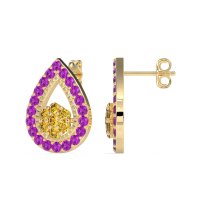 Teardrop Cluster Halo Earrings