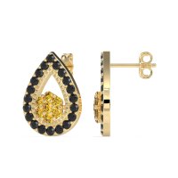 Teardrop Cluster Halo Earrings