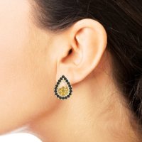 Teardrop Cluster Halo Earrings