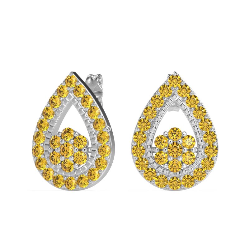 Teardrop Cluster Halo Earrings