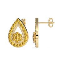 Teardrop Cluster Halo Earrings