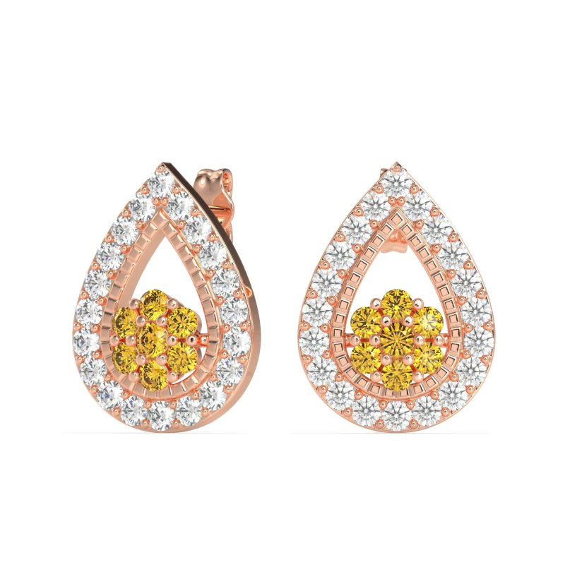 Teardrop Cluster Halo Earrings