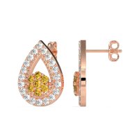 Teardrop Cluster Halo Earrings