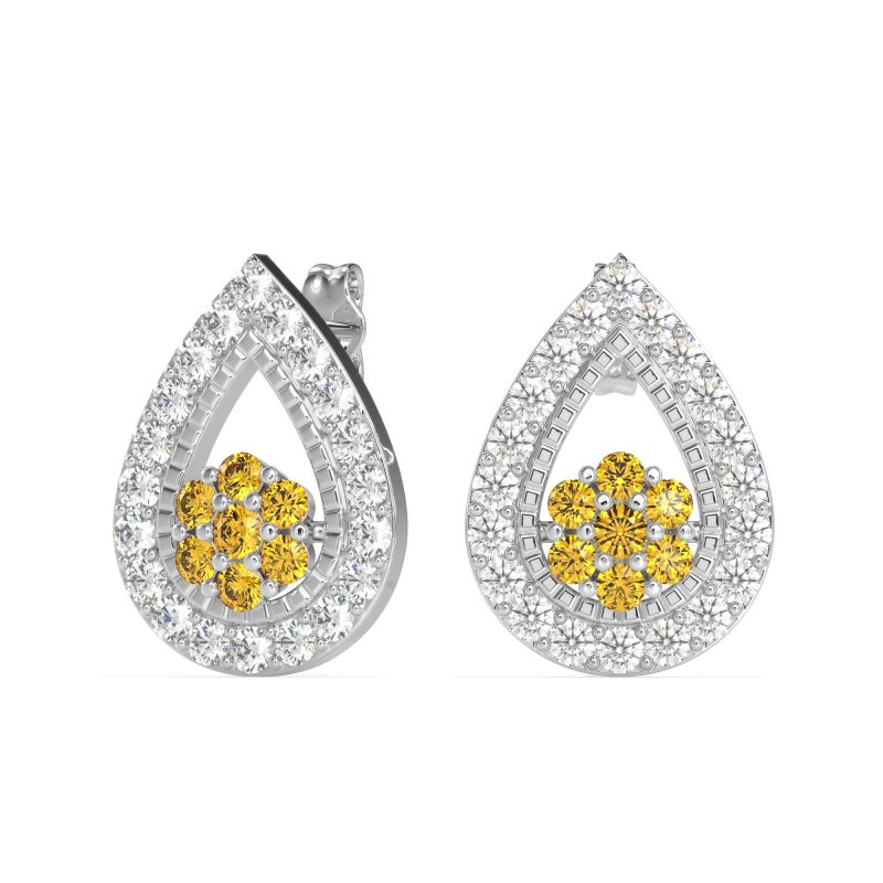 Teardrop Cluster Halo Earrings