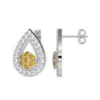 Teardrop Cluster Halo Earrings