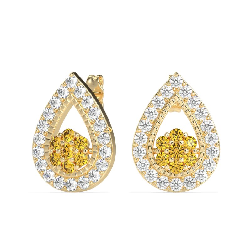 Teardrop Cluster Halo Earrings