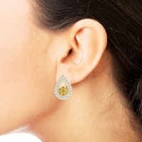 Teardrop Cluster Halo Earrings