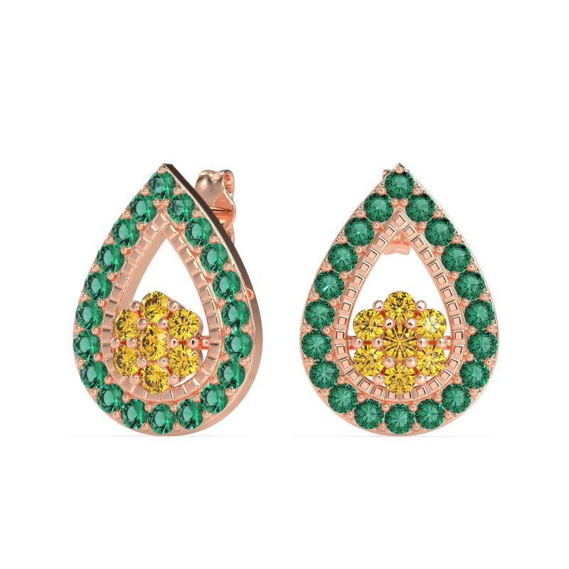 Teardrop Cluster Halo Earrings