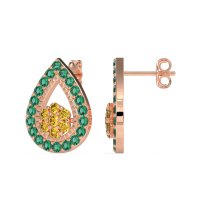 Teardrop Cluster Halo Earrings