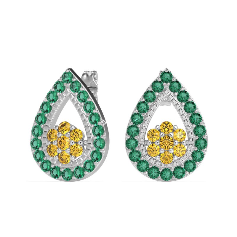 Teardrop Cluster Halo Earrings