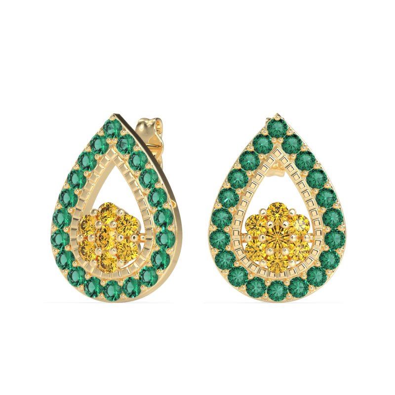 Teardrop Cluster Halo Earrings