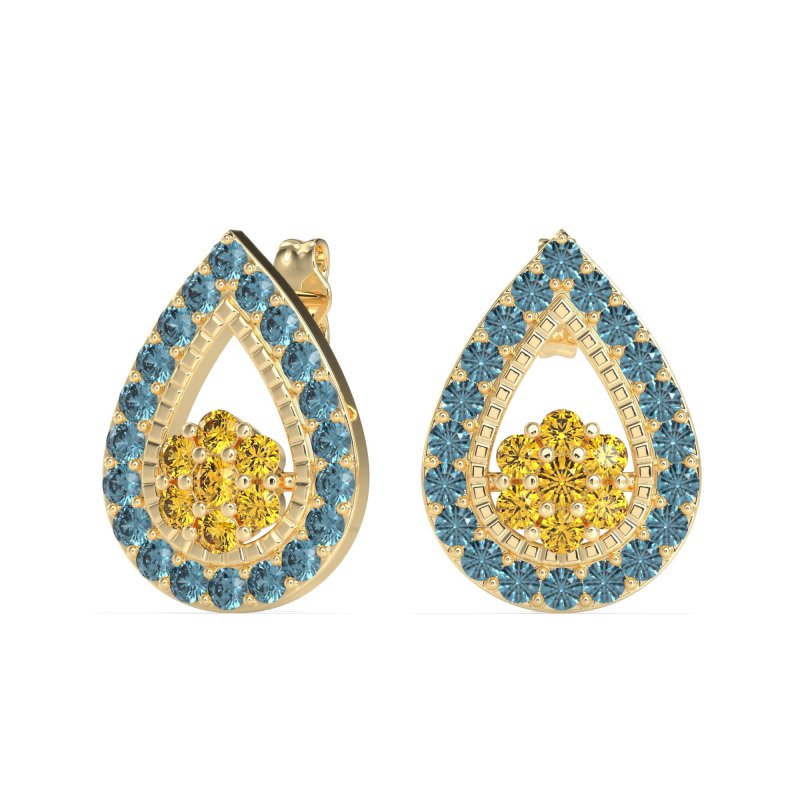 Teardrop Cluster Halo Earrings