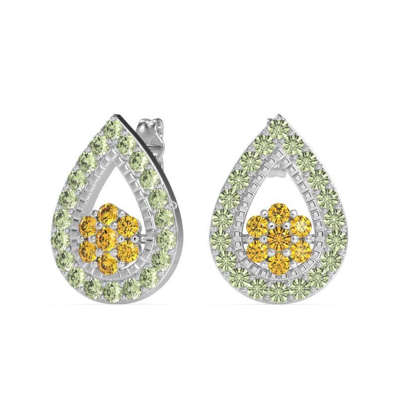 Teardrop Cluster Halo Earrings