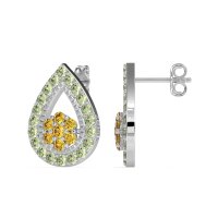 Teardrop Cluster Halo Earrings