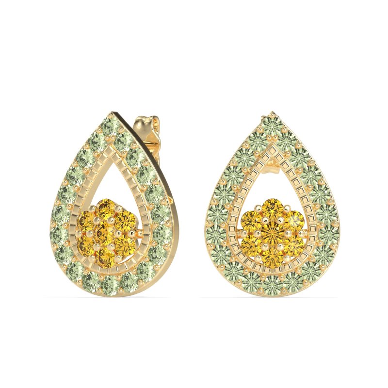 Teardrop Cluster Halo Earrings