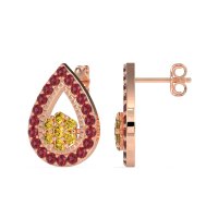 Teardrop Cluster Halo Earrings