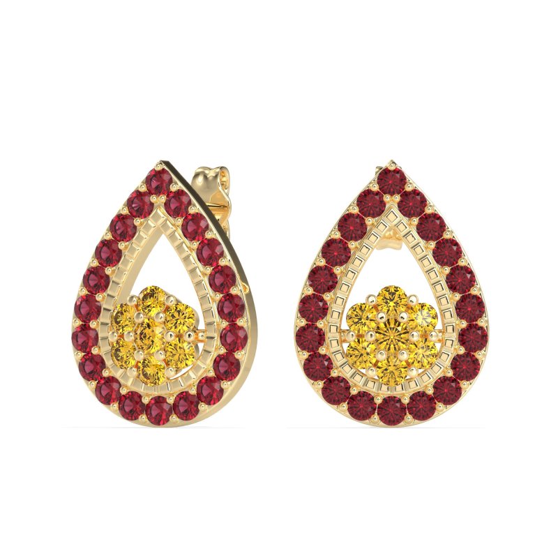 Teardrop Cluster Halo Earrings