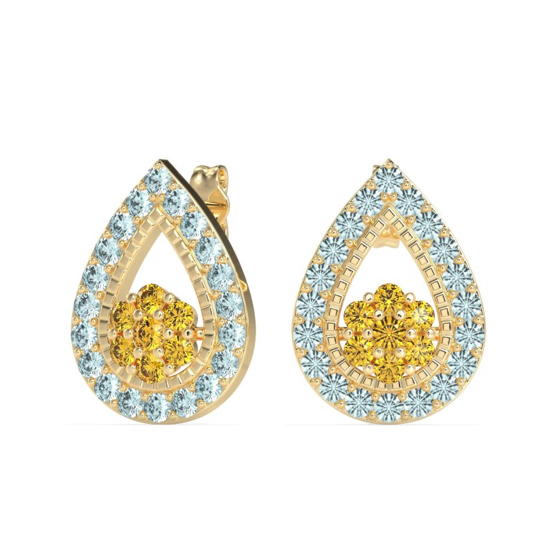 Teardrop Cluster Halo Earrings