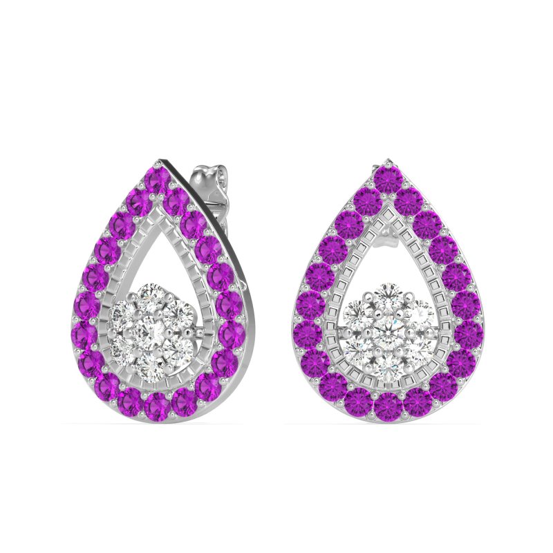 Teardrop Cluster Halo Earrings