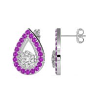 Teardrop Cluster Halo Earrings